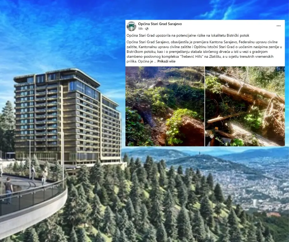 UPOZORENJE OPĆINE STARI GRAD: Prijeti li Sarajevu klizište zbog “Trebević Hillsa”?